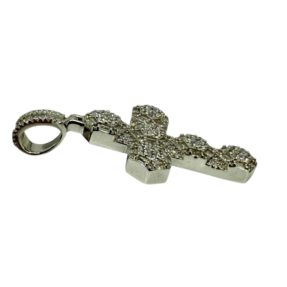 Sterling Silver CZ Cross Pendant – 3” Statement Design - Picture 5 of 17